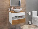 Ver imagem 2 de Conjunto Gabinete para Banheiro Bali Branco/naturalle - Bechara