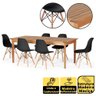 Conjunto Mesa de Jantar Retangular em Madeira Maciça 186cm com 6 Cadeiras Eames Eiffel - Preto - 2