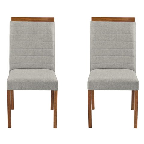Kit 2 Cadeiras Decorativas Sala de Jantar Luxo Sueli Facto Prata - Mozzelar
