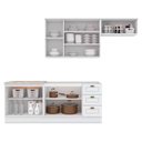 Ver imagem 6 de Cozinha Completa Americana (2 Aéreos, 2 Balcões, 1 Complemento) 5 Peças Branco - Henn