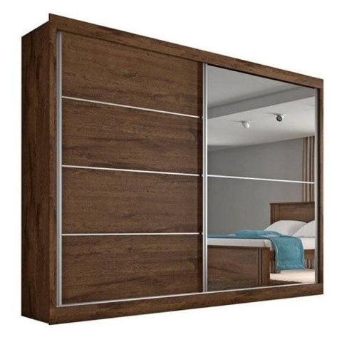 Guarda-roupa Verona 01 Porta Espelhada e 04 Gavetas 100% Mdf