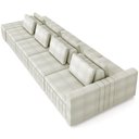 Ver imagem 2 de Sofá Ilha com Puff para Sala Living 465cm Amber M03 Bouclê Bege Claro - Lyam Decor