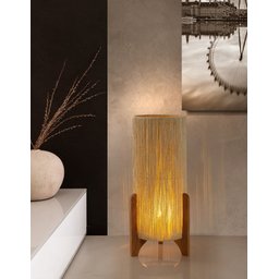 Abajur de Chão Decoração de Luxo Cupula de Sisal:luminária Palha - 3