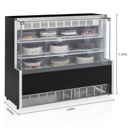 Vitrine Refrigerada Confeitaria Dupla Ação GPEA-140R PR Gelopar Preta 220v - 4