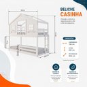 Ver imagem 5 de Beliche Infantil Montessoriano Casinha Dos Sonhos com Varanda Madeira Maciça Branco Housin