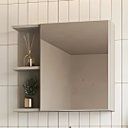 Ver imagem 4 de Conjunto Gabinete Banheiro Espelheira 100% MDF Cuba Mármore:Biscuit/Madeirado