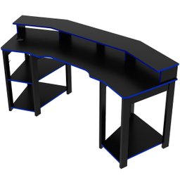 Mesa para Computador Gamer Espaço para 2 Monitores e Cpu Preto/azul - 6