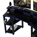 Ver imagem 7 de Mesa para Computador Gamer Espaço para 2 Monitores e Cpu Preto/azul