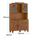 Ver imagem 2 de Cristaleira 4 Portas 3 Gavetas Linha Cobre 1279c Castanho Finestra