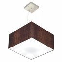Ver imagem 1 de Lustre Pendente Quadrado Md-4195 Cúpula em Tecido 25/40x40cm Café - Bivolt