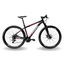 Ver imagem 1 de BICICLETA 29 PUMABIKE LINCE 21V INDEX, FREIO MEC, SUSP 80MM RAD7, PRETO COM VERMELHO EBRANCO, 17