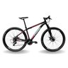 BICICLETA 29 PUMABIKE LINCE 21V INDEX, FREIO MEC, SUSP 80MM RAD7, PRETO COM VERMELHO EBRANCO, 17 - 1