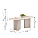 Ver imagem 4 de Conjunto Sala de Jantar Liz Tampo Elipse com Vidro Orgânico 218cm com 8 Cadeiras Vitta Bege/Off White/Terracota/Perola