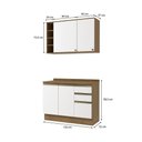 Ver imagem 3 de Armário de Cozinha Compacta Garrafeiro 100% Mdf 120cm Nogueira/branco Celeste Kappesberg