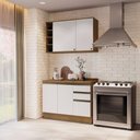 Ver imagem 1 de Armário de Cozinha Compacta Garrafeiro 100% Mdf 120cm Nogueira/branco Celeste Kappesberg