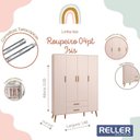 Ver imagem 6 de Jogo de Quarto Infantil Isis Guarda Roupa 4 Portas e Berço Rosa - Reller Móveis