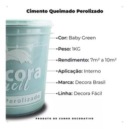 Cimento Queimado com Efeito Perolizado Decora Fácil 1kg - Baby Green - 5