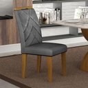 Ver imagem 5 de Cadeira para Mesa de Jantar Larissa New Mdf Kit 2 Peças Freijó Joli Chumbo - Leifer Móveis