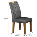 Ver imagem 2 de Cadeira para Mesa de Jantar Larissa New Mdf Kit 2 Peças Freijó Joli Chumbo - Leifer Móveis