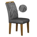 Ver imagem 4 de Cadeira para Mesa de Jantar Larissa New Mdf Kit 2 Peças Freijó Joli Chumbo - Leifer Móveis