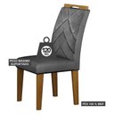 Ver imagem 3 de Cadeira para Mesa de Jantar Larissa New Mdf Kit 2 Peças Freijó Joli Chumbo - Leifer Móveis