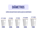 Ver imagem 4 de Kit Dispenser Porta Copo Inox Água 200ml + Lixeira Coletor Inox Duplo