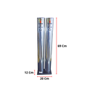 Ver imagem 2 de Kit Dispenser Porta Copo Inox Água 200ml + Lixeira Coletor Inox Duplo