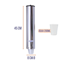 Ver imagem 3 de Kit Dispenser Porta Copo Inox Água 200ml + Lixeira Coletor Inox Duplo