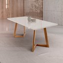 Ver imagem 2 de Mesa para Sala de Jantar Munique 180cm Madeira com Vidro Moderna Mobília