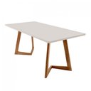 Ver imagem 1 de Mesa para Sala de Jantar Munique 180cm Madeira com Vidro Moderna Mobília