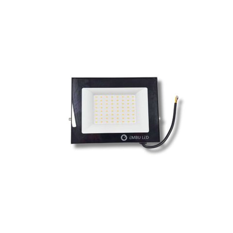 Refletor Led 100W 3000K Slim IP67 Embu Led