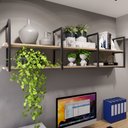 Ver imagem 3 de Prateleira Industrial Sofisticada Design Moderno Parede Sala Quarto Home Office Cozinha Mdf e Metal