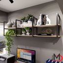 Ver imagem 1 de Prateleira Industrial Sofisticada Design Moderno Parede Sala Quarto Home Office Cozinha Mdf e Metal