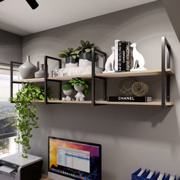 Prateleira Industrial Sofisticada Design Moderno Parede Sala Quarto Home Office Cozinha Mdf e Metal - 7