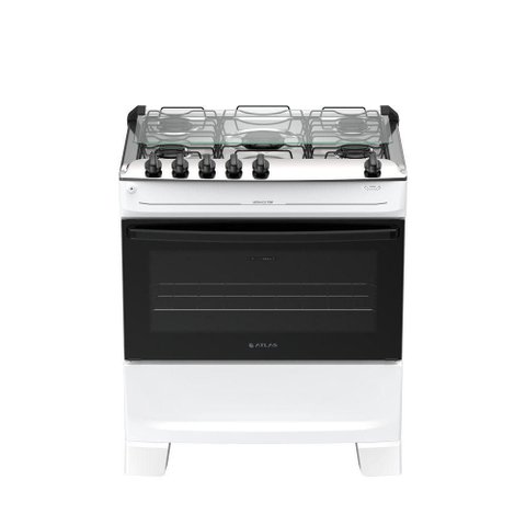 Fogão 5 Bocas Atlas Mônaco Top Automático Mesa Inox Branco Bivolt