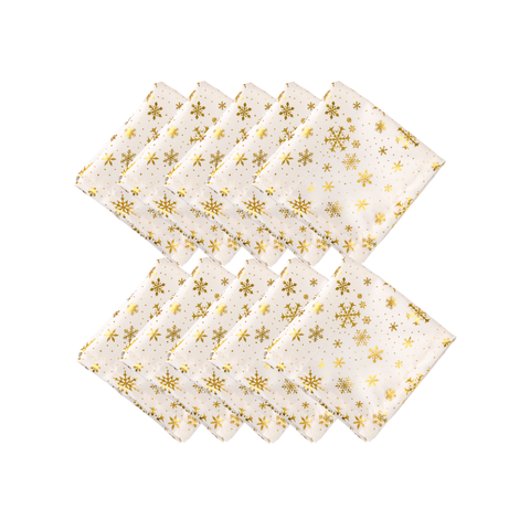 Kit 10 Guardanapos Lumine Natal Poliéster Oxford Branco