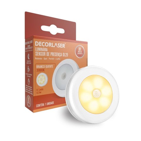 Luminária de Emergência LED com Sensor Presença 3000k Decorlaser