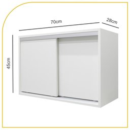 Armário Aéreo Multiuso 70cm 2 Portas de Correr 100% Mdf - 2