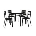 Ver imagem 1 de Conjunto Mesa de Jantar Tubular Malva Tampo Vidro Retangular 107cm com 4 Cadeiras 118 Preto - Movelp