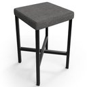 Ver imagem 2 de Banqueta Baixa Bar Cozinha Sala de Jantar Preto Stella L02 Linho Cinza Escuro - Lyam Decor