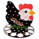 Ver imagem 1 de Galinha Porta Ovos Cesta 12 Divisórias Madeira Black Decor