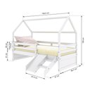 Ver imagem 3 de Cama Casinha Slim Rb com Kit Escada/ Escorregador e Grade de Proteção Branco Housin