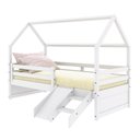 Ver imagem 2 de Cama Casinha Slim Rb com Kit Escada/ Escorregador e Grade de Proteção Branco Housin