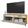 Rack para Sala de Estar Tv 70 Pol com Led 160cm Naomi L05 Tauari Off White Fosco - Lyam Decor - 6
