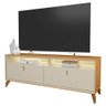Rack para Sala de Estar Tv 70 Pol com Led 160cm Naomi L05 Tauari Off White Fosco - Lyam Decor - 5