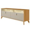 Rack para Sala de Estar Tv 70 Pol com Led 160cm Naomi L05 Tauari Off White Fosco - Lyam Decor - 1