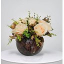 Ver imagem 1 de Arranjo de Flores Rosas Artificiais no Vaso Terrário