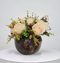 Ver imagem 1 de Arranjo de Flores Rosas Artificiais no Vaso Terrário