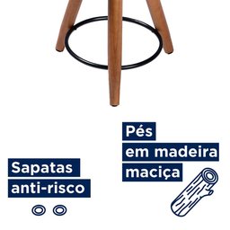 Kit 2 Banco Banqueta Paris Baixa 50cm Couríssimo Amarula - Salaone - 3