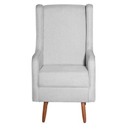 Poltrona Amamentação Aquila com Puff Linho Cinza Pés Palito - Fratello - 5